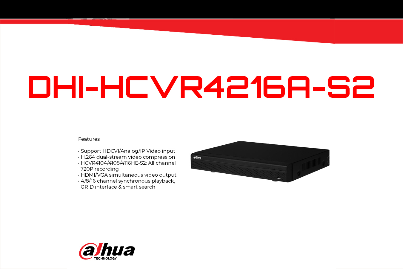 معرفی دستگاه داهوا DHI-HCVR4216A-S2
